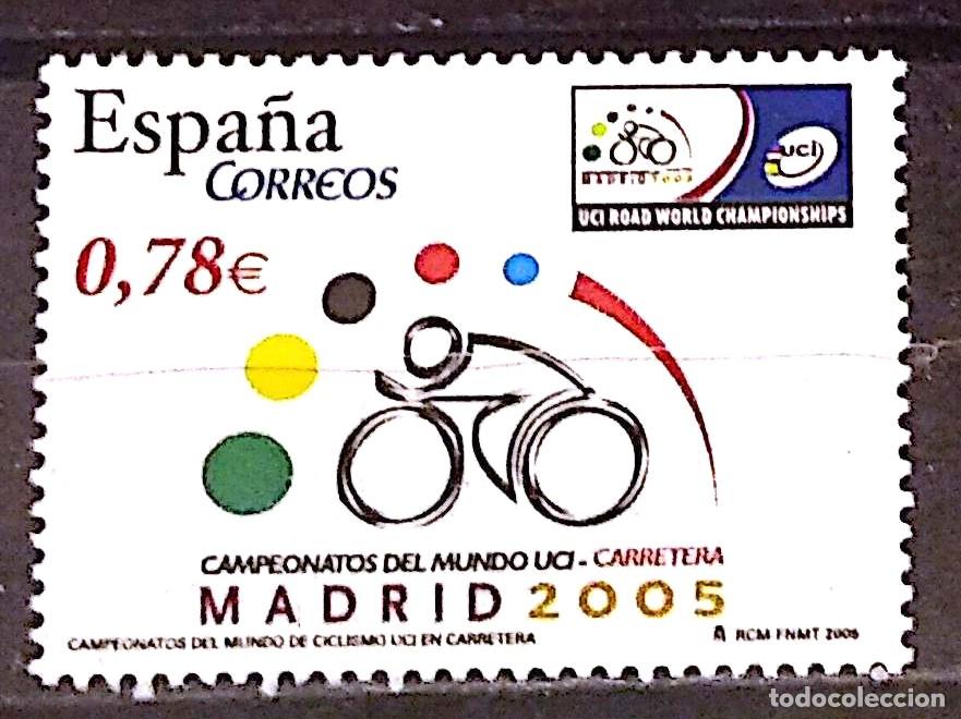 Sellos: Espa&ntilde;a. 4184 Campeonato mundial de Ciclismo en carretera: Logotipo. 2005. Oferta bajo facial