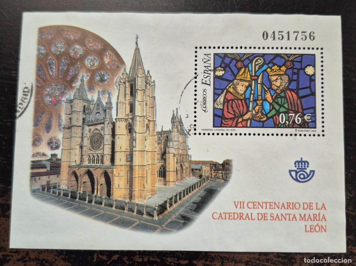 Sellos: A&ntilde;o 2003 - Edifil 4020 - Usado - Vidrieras de la catedral de Sta Maria - Se env&iacute;a el de la imagen