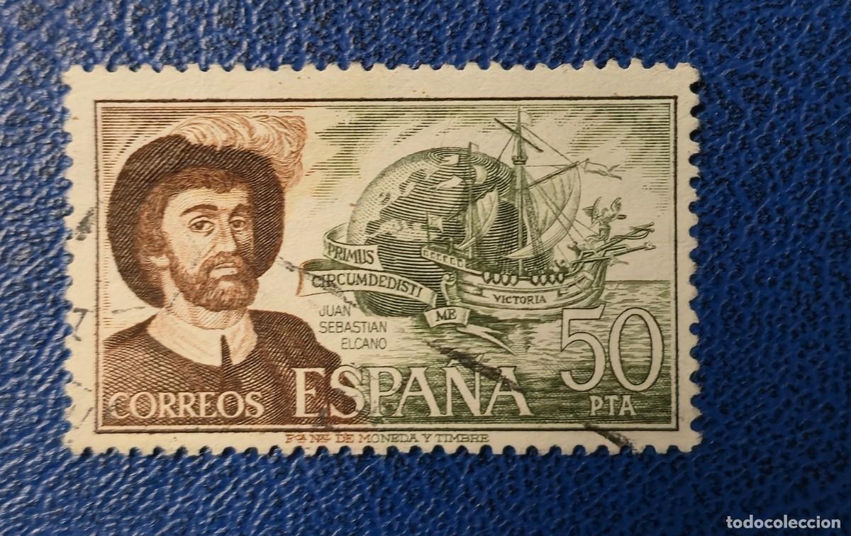 Sellos: SELLO USADO ESPA&Ntilde;A 1976. Juan Sebasti&aacute;n Elcano. Nao Victoria
