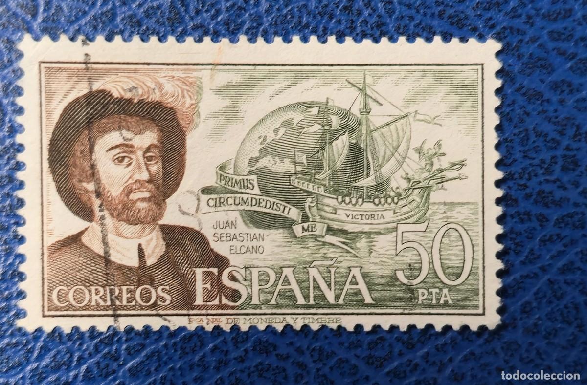 Sellos: SELLO USADO ESPA&Ntilde;A 1976. Juan Sebasti&aacute;n Elcano. Nao Victoria