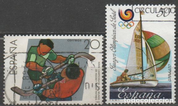 Sellos: EDIFIL 2957, HOCKEY Y VELA, JUEGOS OLIMPICOS DE SEUL, USADO SERIE COMPLETA