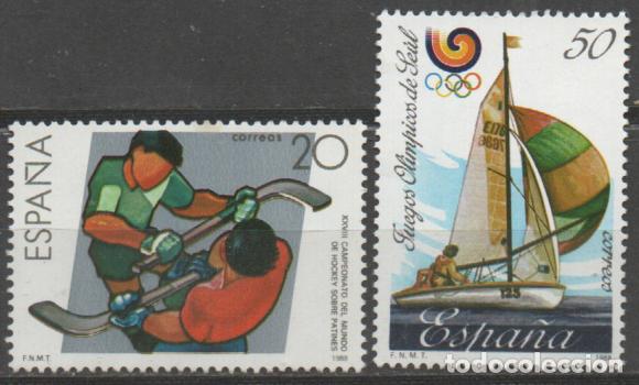 Sellos: EDIFIL 2957, HOCKEY Y VELA, JUEGOS OLIMPICOS DE SEUL, NUEVO ** SERIE COMPLETA