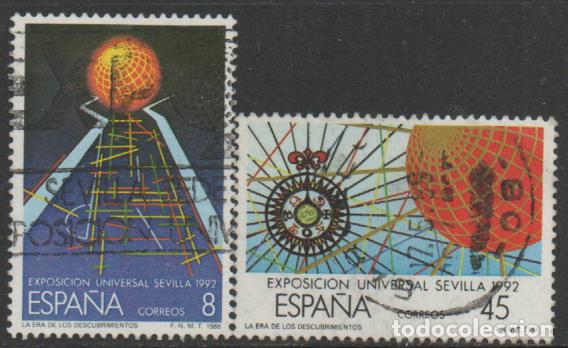 Sellos: EDIFIL N&ordm; 2939/40, EXPOSICI&Oacute;N UNIVERSAL DE SEVILLA, EXPO 92 , USADO, SERIE COMPLETA