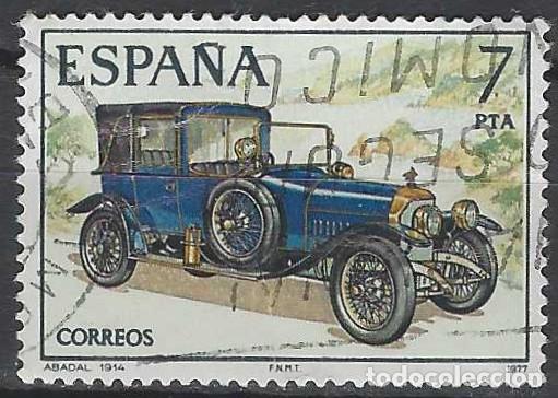 Sellos: ESPA&Ntilde;A 1977 - COCHES ESPA&Ntilde;OLES ANTIGUOS, ABADAL, 1914 - USADO