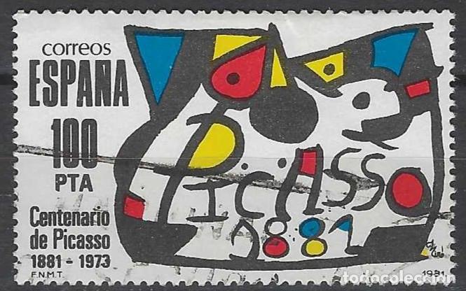 Sellos: ESPA&Ntilde;A 1981 - CENTENARIO DEL NACIMIENTO DE PABLO RUIZ PICASSO - USADO