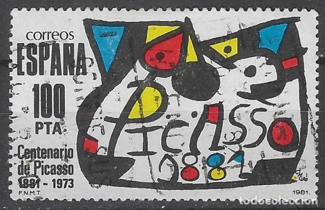 Sellos: ESPA&Ntilde;A 1981 - CENTENARIO DEL NACIMIENTO DE PABLO RUIZ PICASSO - USADO