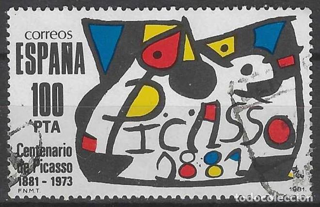 Sellos: ESPA&Ntilde;A 1981 - CENTENARIO DEL NACIMIENTO DE PABLO RUIZ PICASSO - USADO