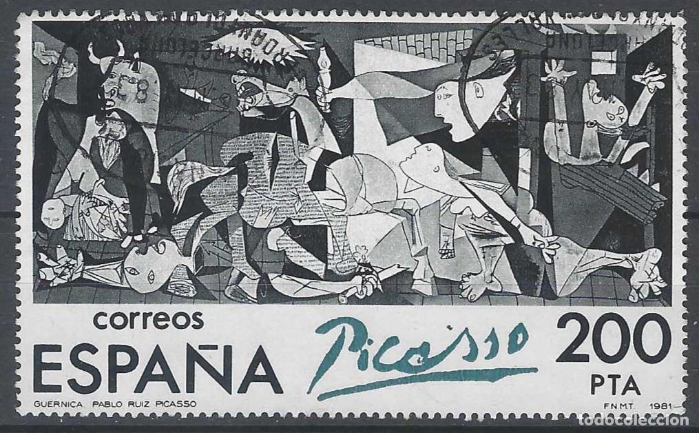 Sellos: ESPA&Ntilde;A 1981 - CENTENARIO DEL NACIMIENTO DE PABLO RUIZ PICASSO &rdquo;EL GUERNICA&rdquo; - USADO