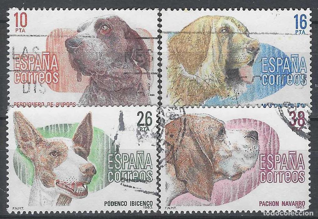 Sellos: ESPA&Ntilde;A 1983 - FAUNA, PERROS DE RAZA ESPA&Ntilde;OLA, S.COMPLETA - USADOS