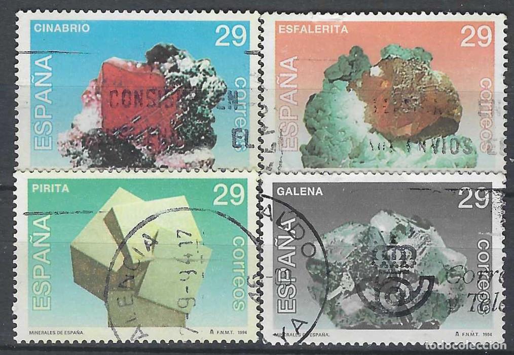 Sellos: ESPA&Ntilde;A 1994 - MINERALES, S.COMPLETA - USADOS
