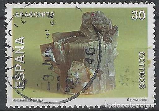 Sellos: ESPA&Ntilde;A 1995 - MINERALES, ARAGONITO - USADO