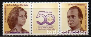 Sellos: EDIFIL 2927/8, 50 ANIVERSARIO DEL NATALICIO DE LOS REYES NUEVO ** SERIE COMPLETA