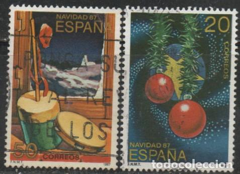 Sellos: EEDIFIL 2925/6, NAVIDAD 1987, USADO SERIE COMPLETA