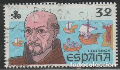 Sellos: EDIFIL 2921, FRAY JUAN PEREZ, 5&ordm; centenario descubrimiento de Am&eacute;rica, usado