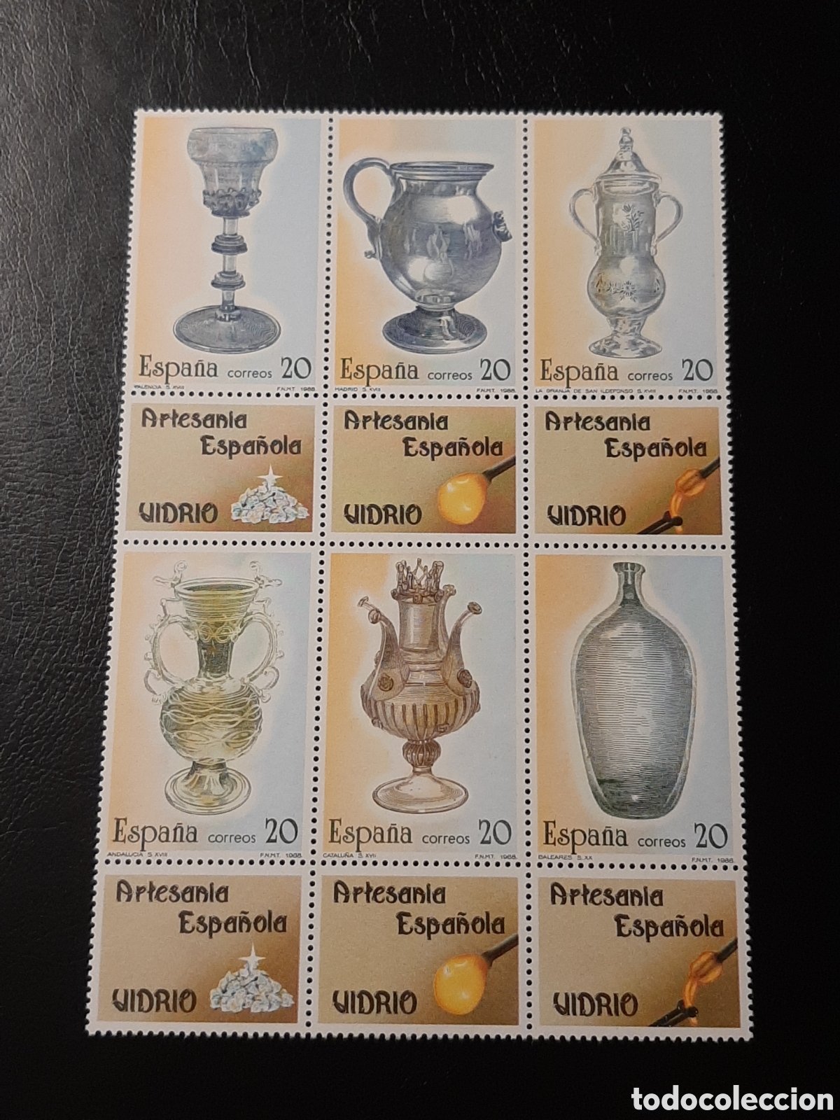 Sellos: Artesan&iacute;a Espa&ntilde;ola. Edifil 2941/2946. A&ntilde;o 1988.