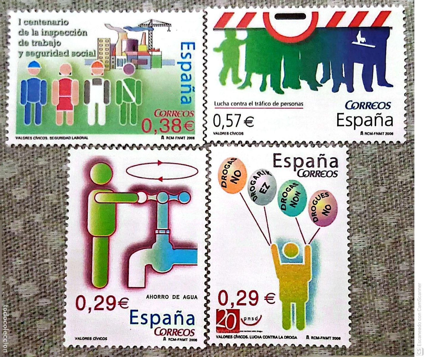 Sellos: Espa&ntilde;a. 4225/28 Valores c&iacute;vicos. 2006. Oferta bajo facial.