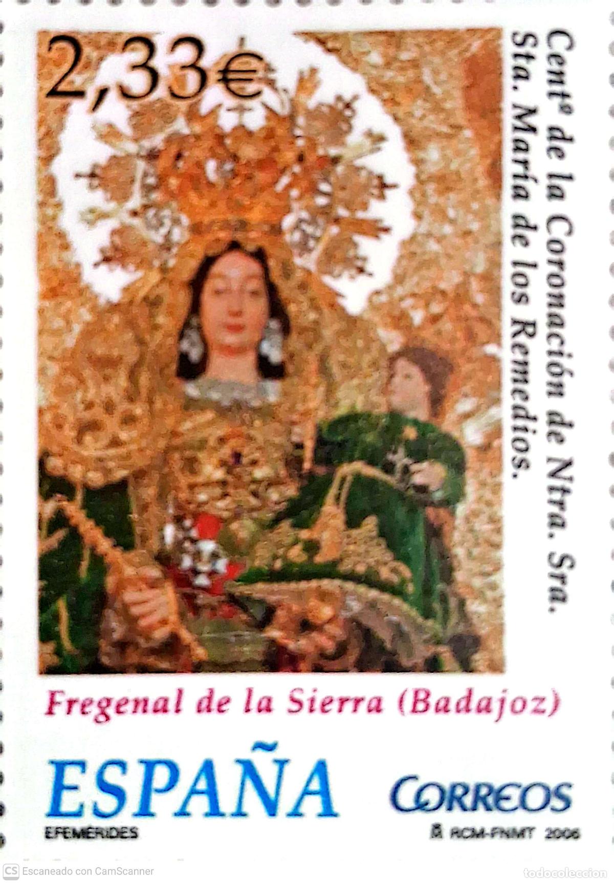 Sellos: Espa&ntilde;a. 4235 Coronaci&oacute;n de Ntra. Sra. Santa Mar&iacute;a de los Remedios. 2006. Oferta bajo facial.