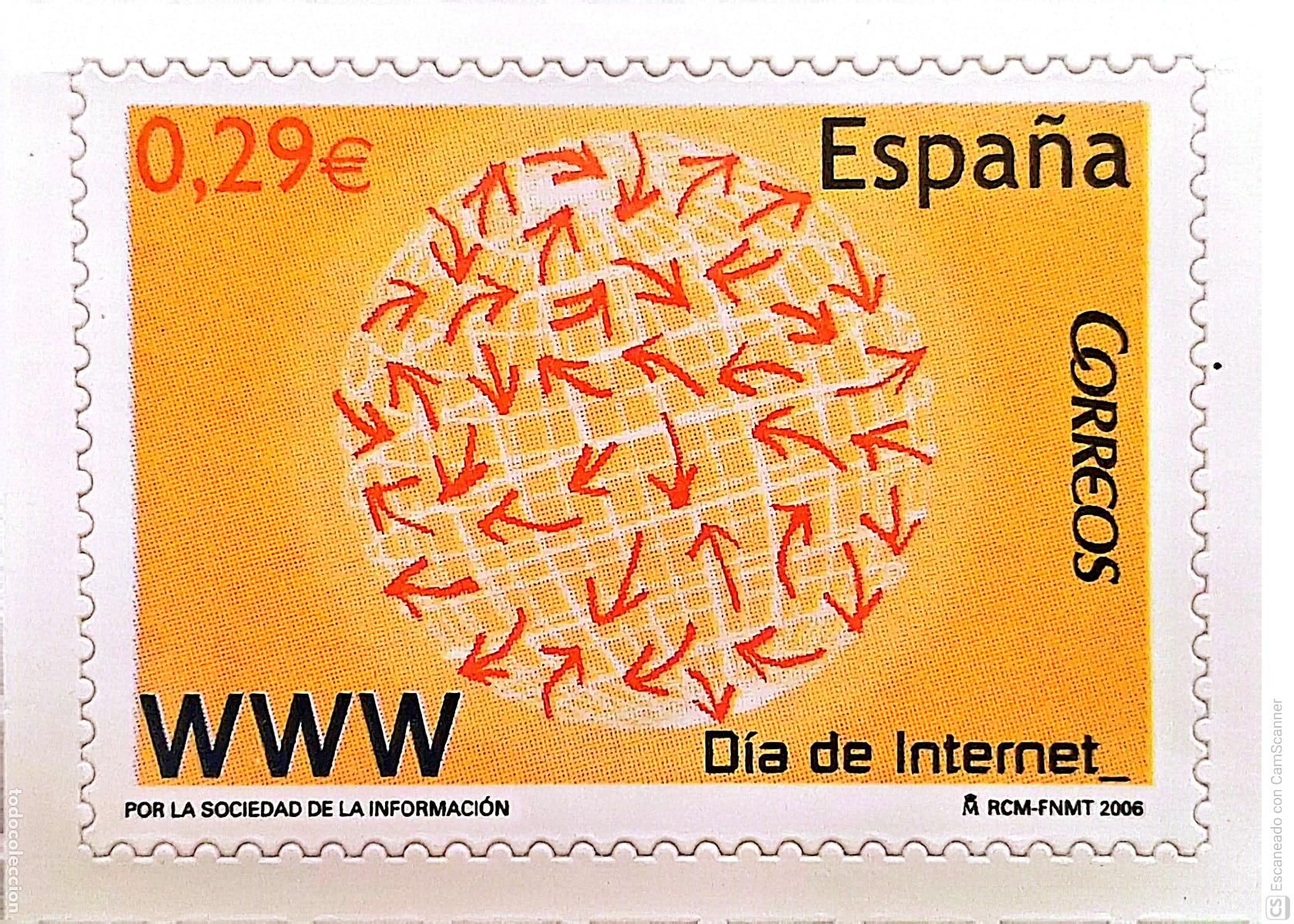 Sellos: Espa&ntilde;a. 4238 Ciencia: D&iacute;a del Internet. 2006. Oferta bajo facial.