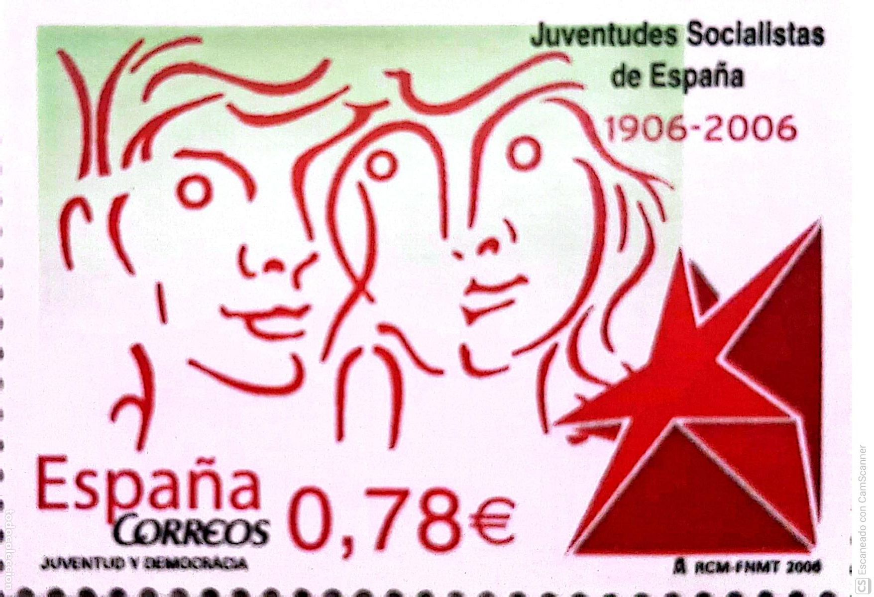 Sellos: Espa&ntilde;a. 4240 Juventudes Socialistas. 2006. Oferta bajo facial.