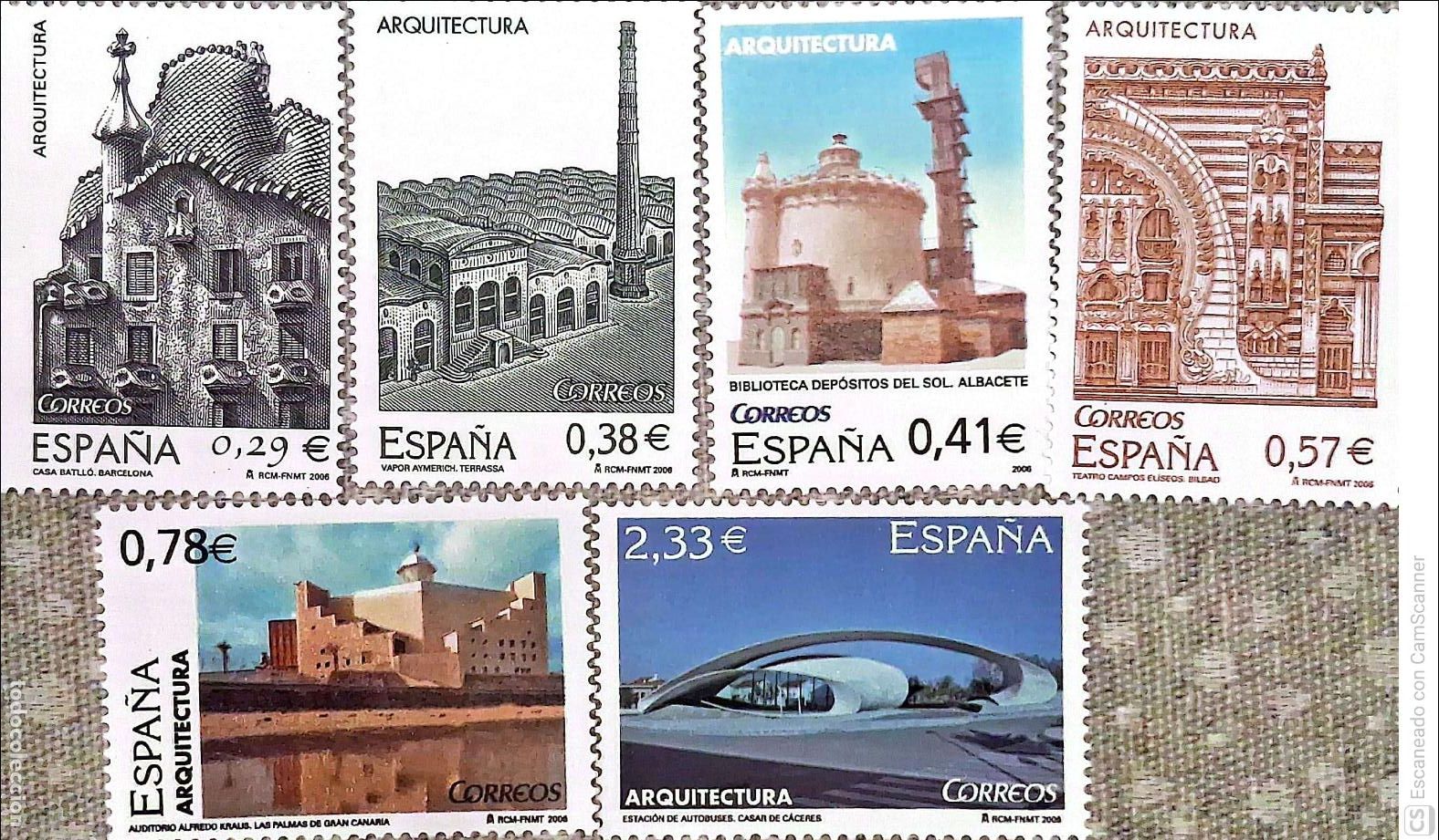 Sellos: Espa&ntilde;a. 4243/48 Arquitectura. 2006. Oferta bajo facial.