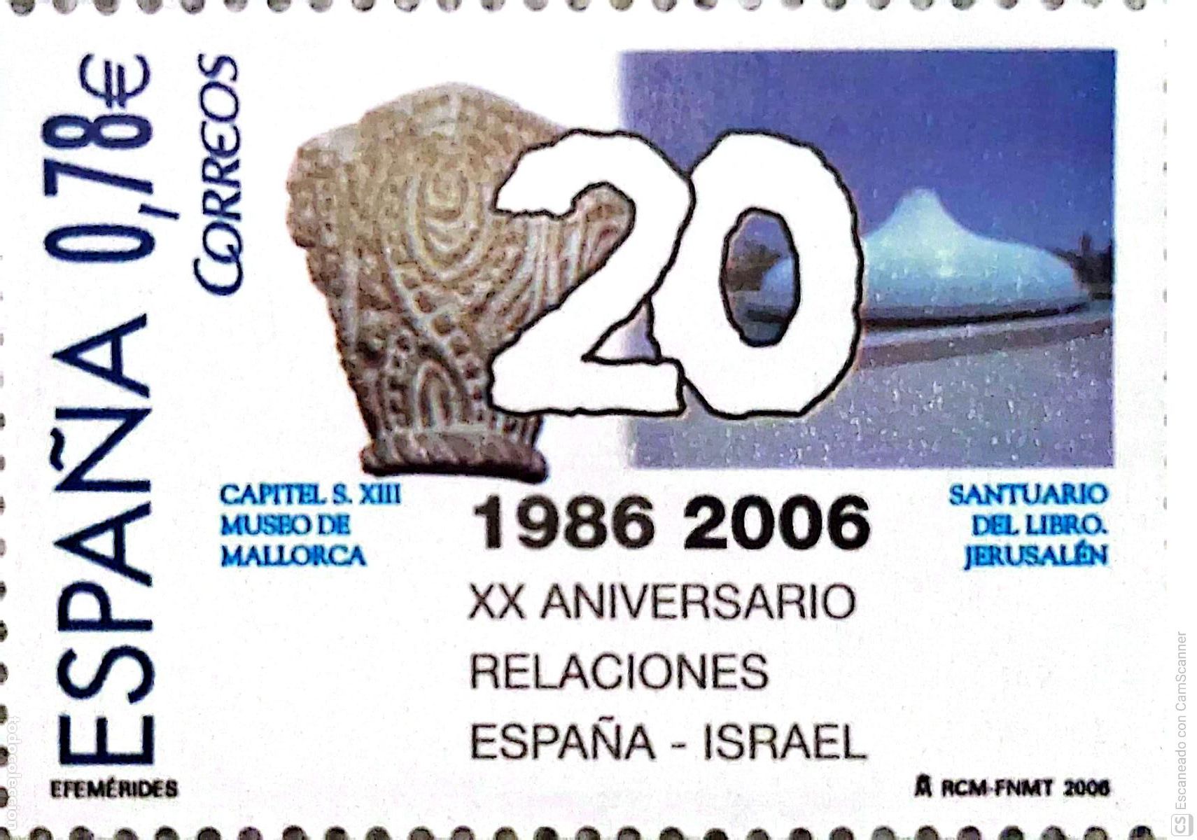 Sellos: Espa&ntilde;a. 4258 Efem&eacute;rides: Relaciones diplom&aacute;ticas entre Espa&ntilde;a e Israel. 2006. Oferta bajo facial.
