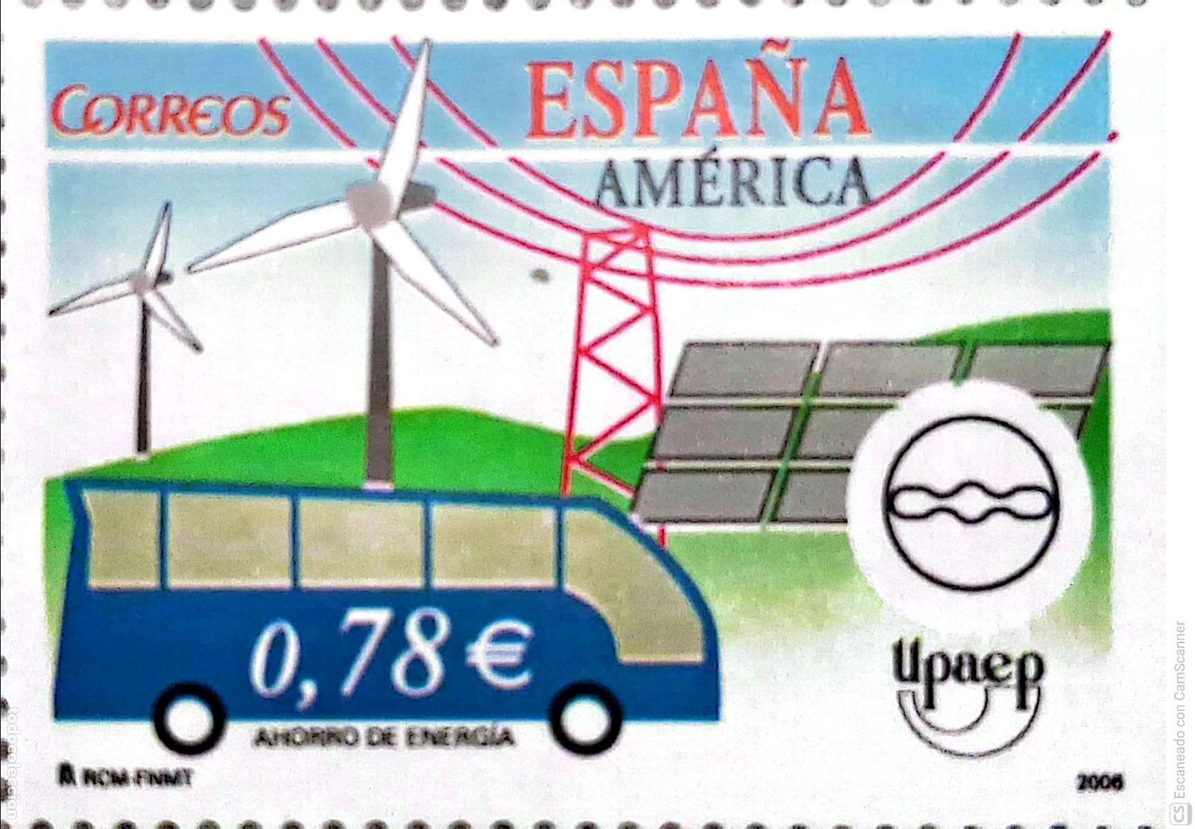Sellos: Espa&ntilde;a. 4275 Am&eacute;rica-Upaep: Energ&iacute;as renovables. 2006. Oferta bajo facial.