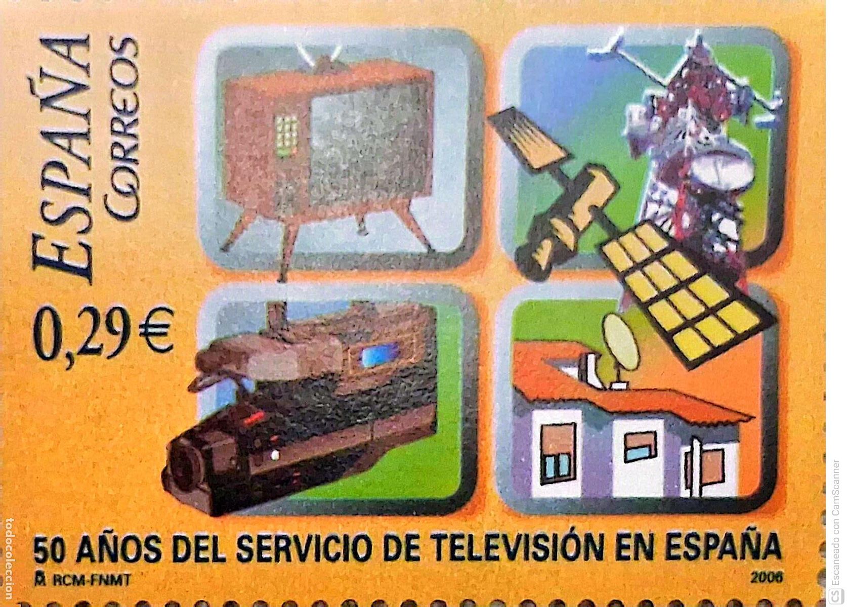 Sellos: Espa&ntilde;a. 4082 Aniversario Televisi&oacute;n Espa&ntilde;ola. 2006. Oferta bajo facial.