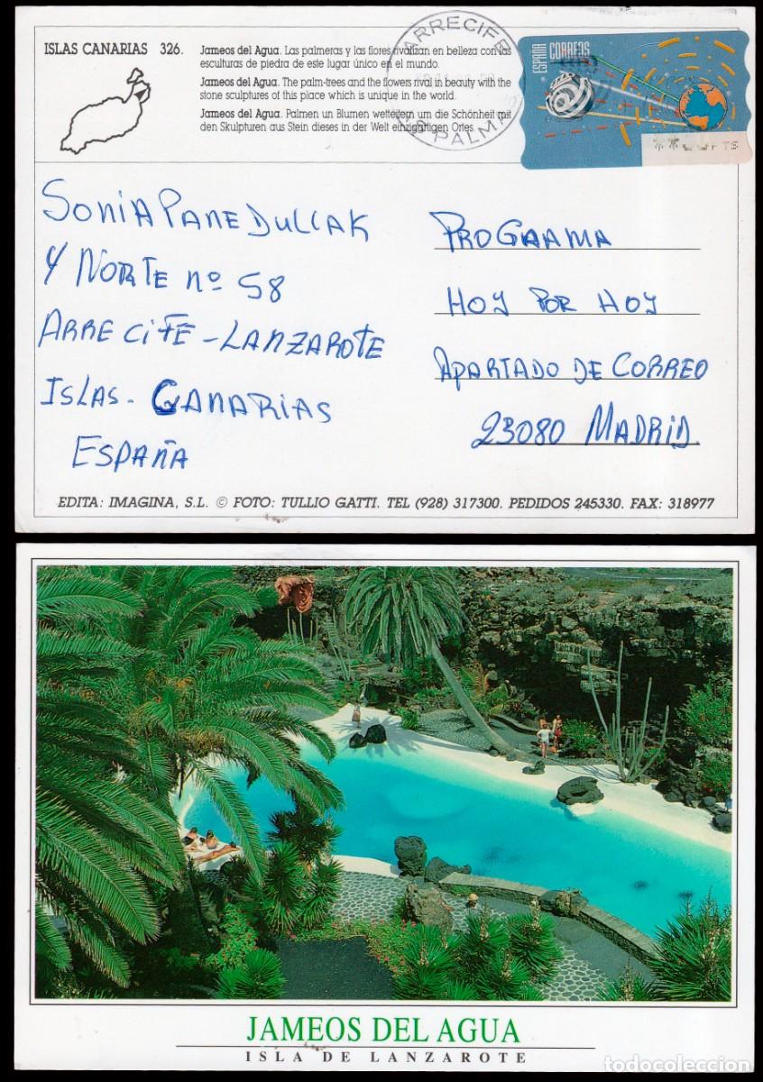 Sellos: Espa&ntilde;a - ATMs - Edi o TP C. 2 - 8 - 1993 - Postal de Arrecife a Madrid