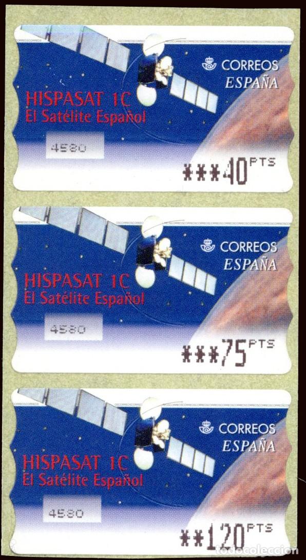 Sellos: Espa&ntilde;a - ATMs - Edi ** C. 2 - 38 - 2000 - Hispasat - 3 valores
