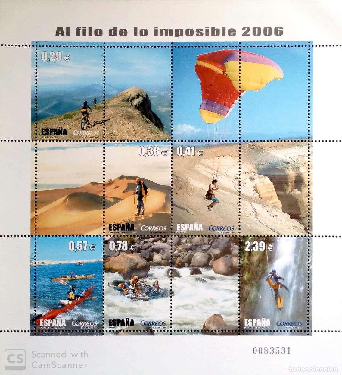 Sellos: Espa&ntilde;a. 4224 Deportes: Al filo de lo imposible .2006. Oferta bajo facial
