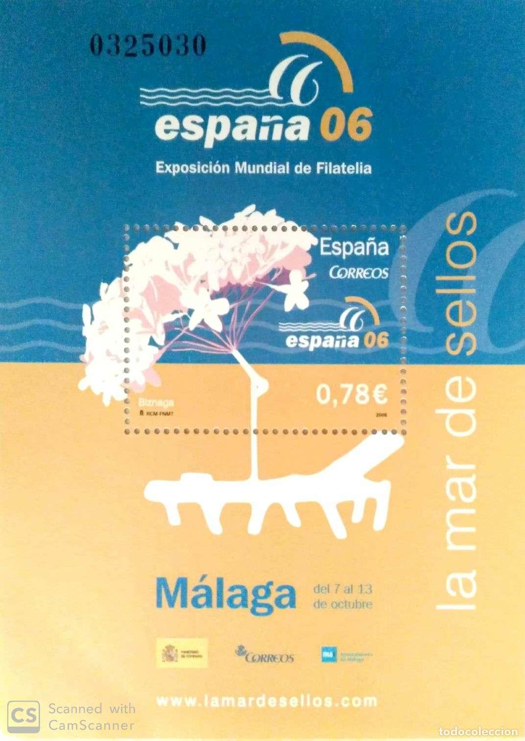 Sellos: Espa&ntilde;a. 4241 HB Exposici&oacute;n Espa&ntilde;a 2006: M&aacute;laga. 2006. Oferta bajo facial