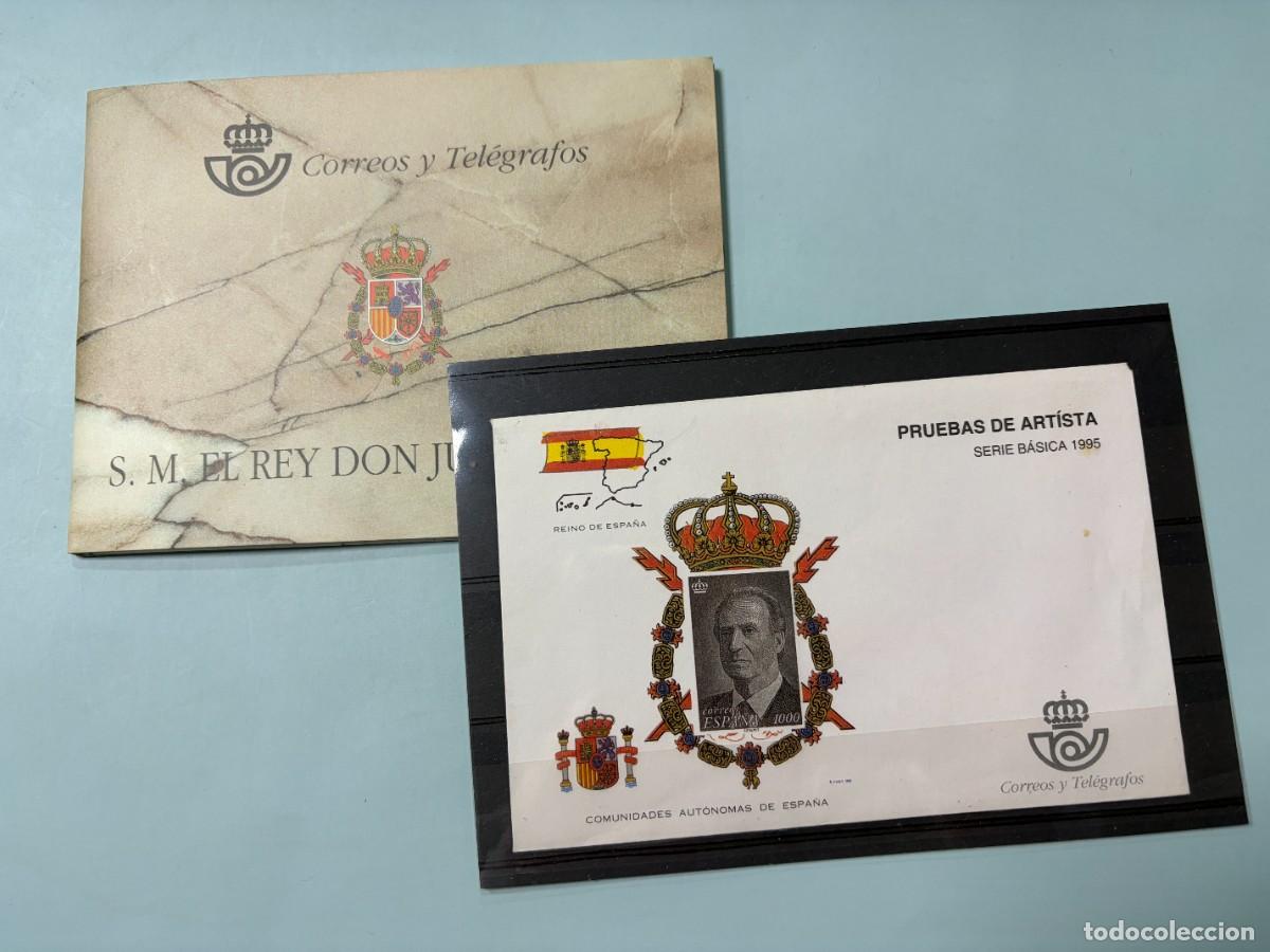 Sellos: CARTERITA DEL REY S.M. DON JUAN CARLOS I. A&Ntilde;O 1998 + SOBRE DE PRUEBA DE ARTISTIAS. VER FOTOS