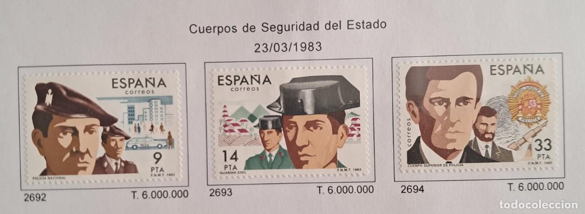 Sellos: serie completa de sellos de Espa&ntilde;a usados,cuerpos de seguridad del estado,edifil 2692-2694, a&ntilde;o 1983