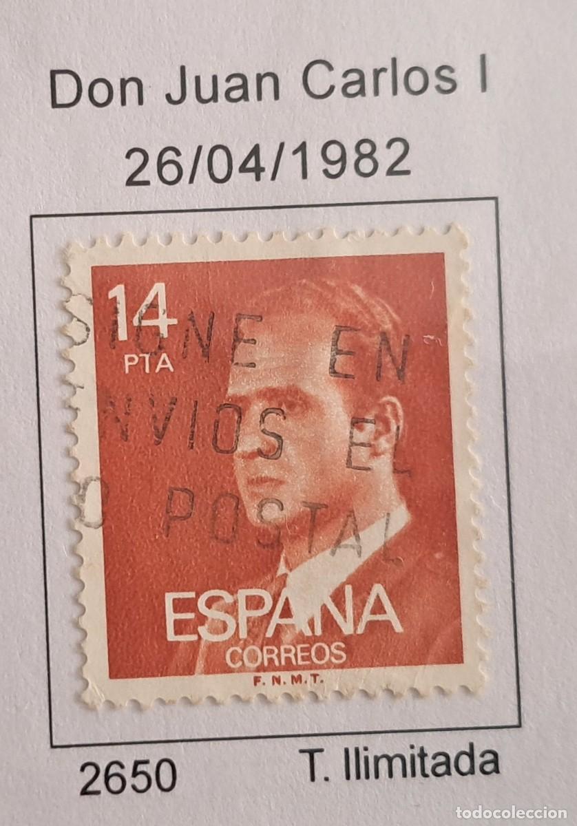 Sellos: sello de Espa&ntilde;a usado, rey Don Juan Carlos I, edifil 2650, a&ntilde;o 1982.