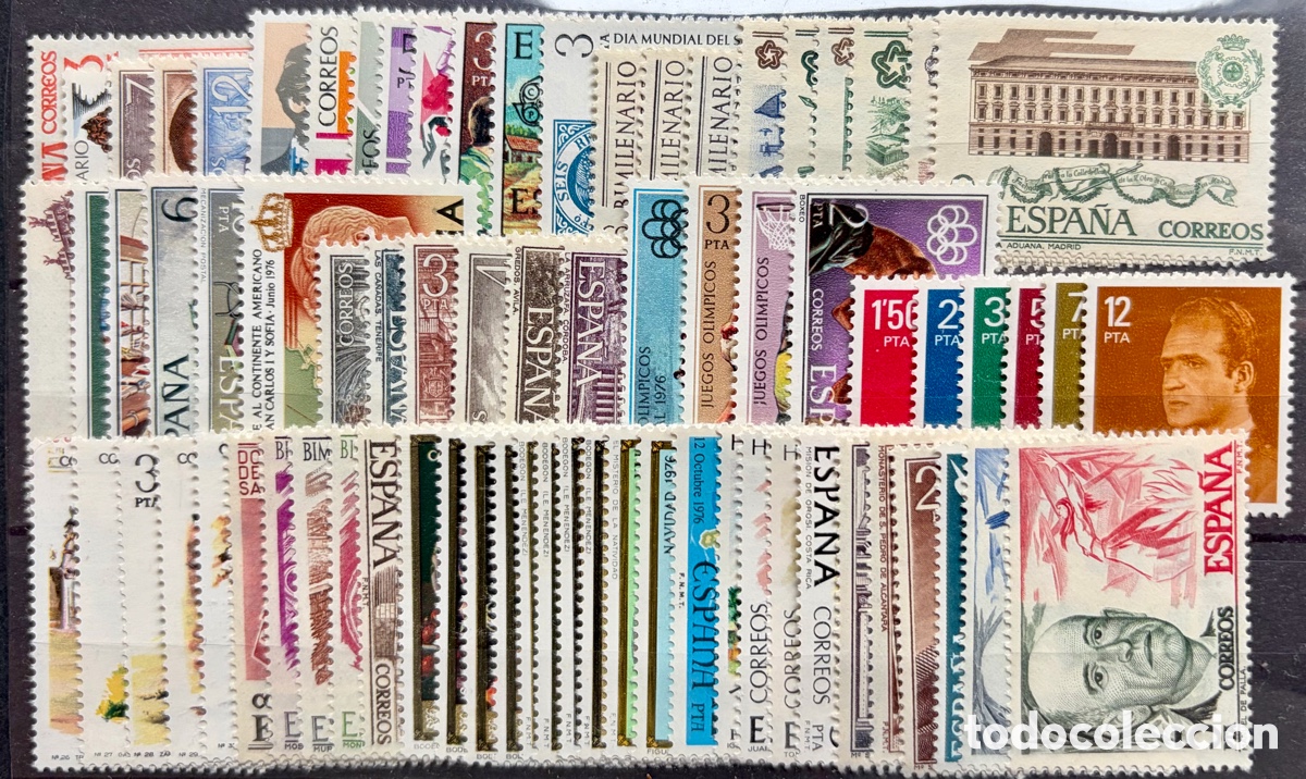 Sellos: Sellos Espa&ntilde;a a&ntilde;o completo 1976