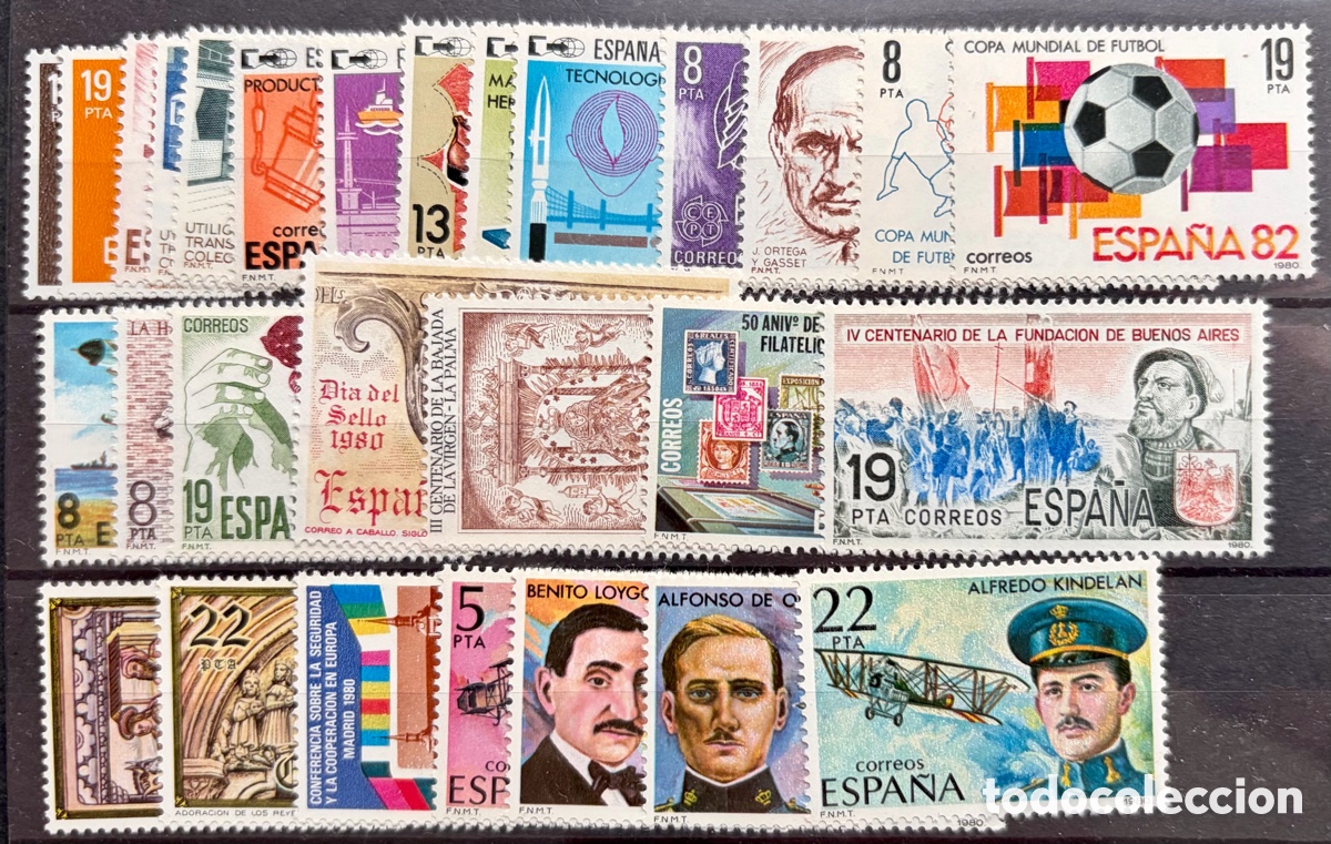 Sellos: Sellos Espa&ntilde;a a&ntilde;o completo 1980