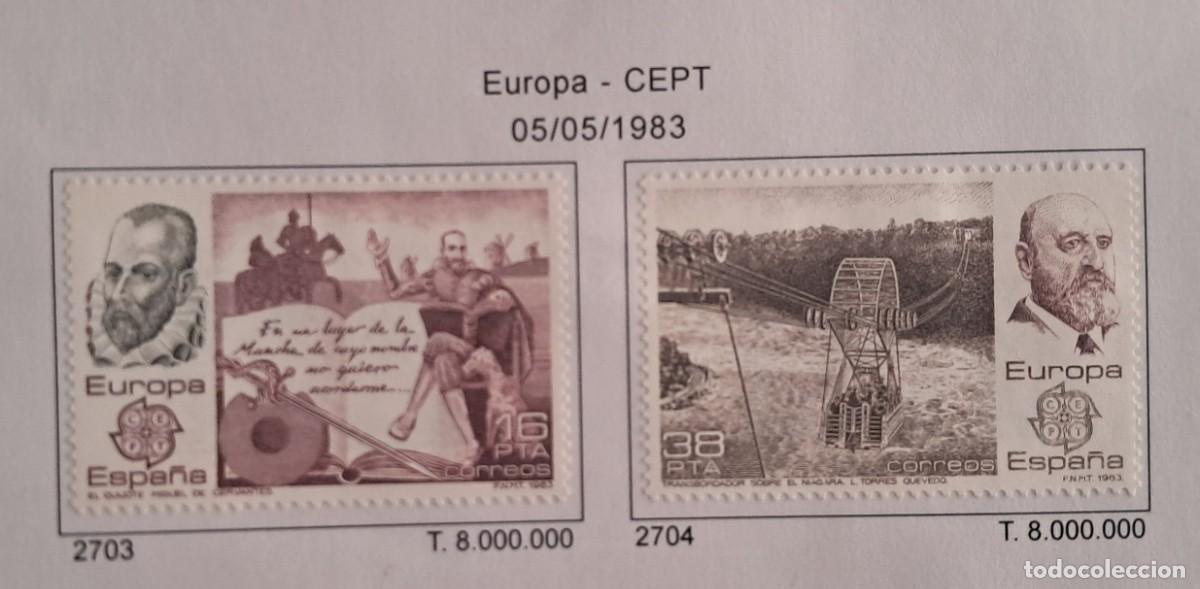 Sellos: serie completa de sellos de Espa&ntilde;a usados, Europa-CEPT, edifil 2703-2704, a&ntilde;o 1983.