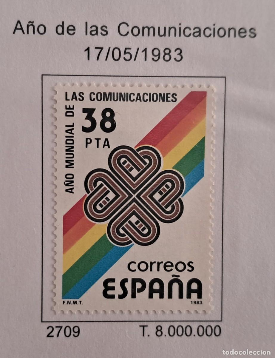 Sellos: sello de Espa&ntilde;a usado, a&ntilde;o de las comunicaciones, edifil 2709, a&ntilde;o 1983.
