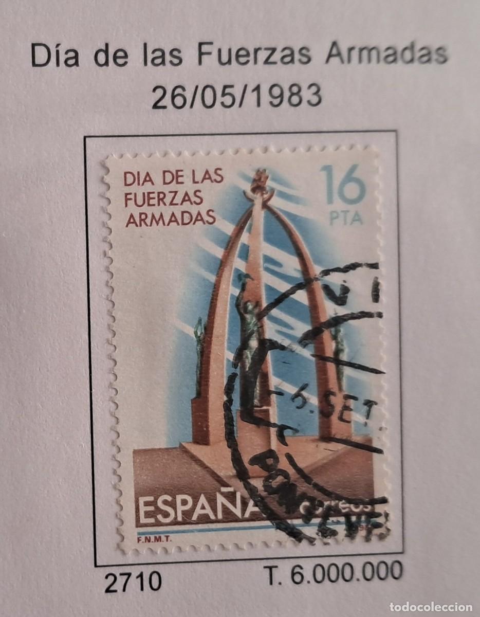 Sellos: sello de Espa&ntilde;a usado, d&iacute;a de las fuerzas armadas, edifil 2710, a&ntilde;o 1983.