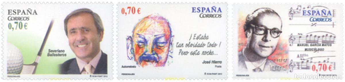 Sellos: 275989 MNH ESPA&Ntilde;A 2012 PERSONAJES CELEBRES