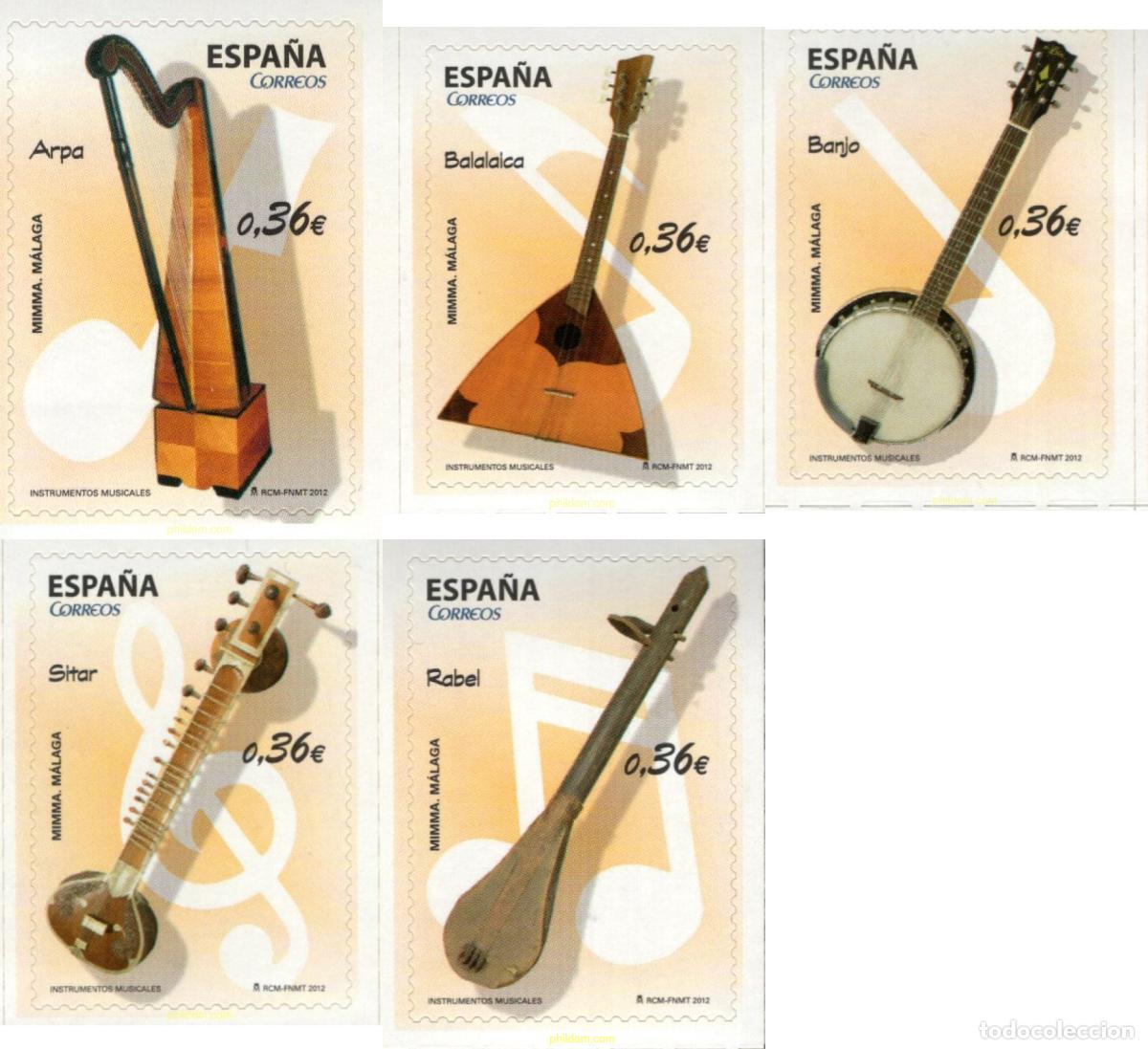Sellos: 690307 MNH ESPA&Ntilde;A 2012 ANTIGUOS INSTRUMENTOS MUSICALES DE ISRAEL