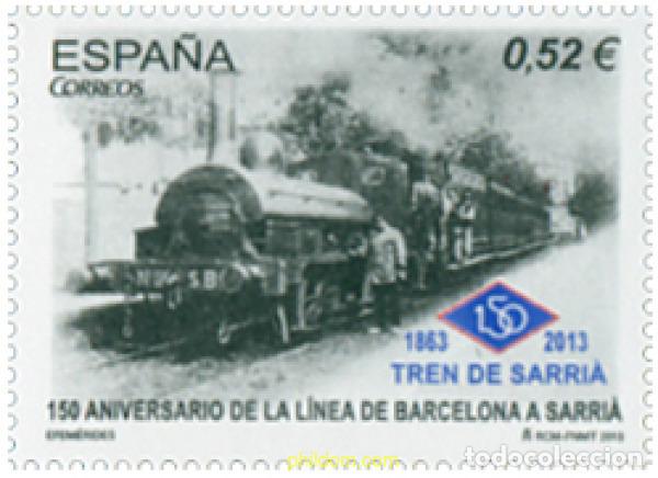 Sellos: 302092 MNH ESPA&Ntilde;A 2013 150 ANIVERSARIO DE LA LINEA BARCELONA-SARRI&Aacute;