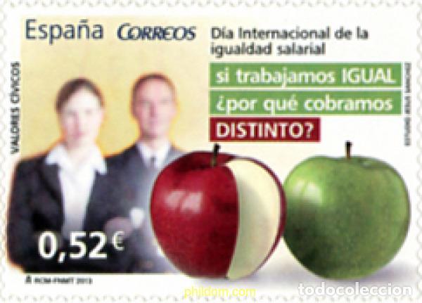 Sellos: 296737 MNH ESPA&Ntilde;A 2013 DIA INTERNACIONAL DE LA IGUALDAD SALARIAL