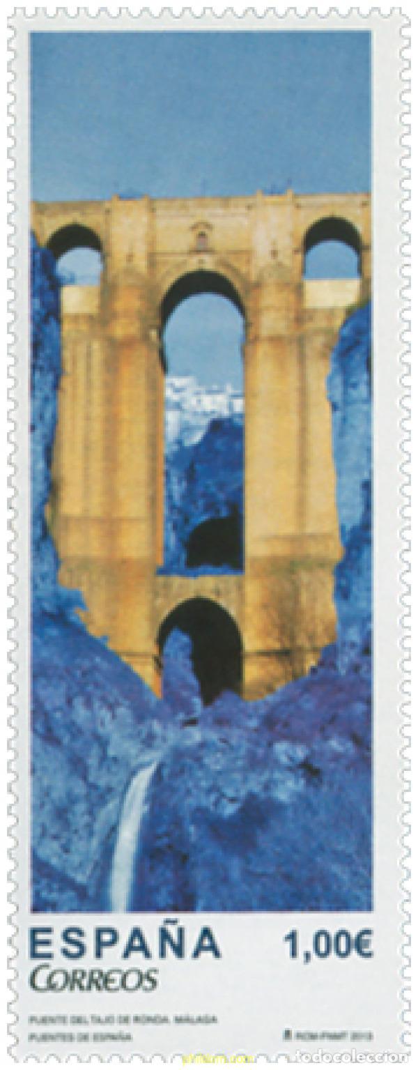 Sellos: 798134 MNH ESPA&Ntilde;A 2013 PUENTES DE ESPA&Ntilde;A. PUENTE DEL TAJO, MALAGA Y PUENTE DE PIEDRA, LOGRO&Ntilde;O.