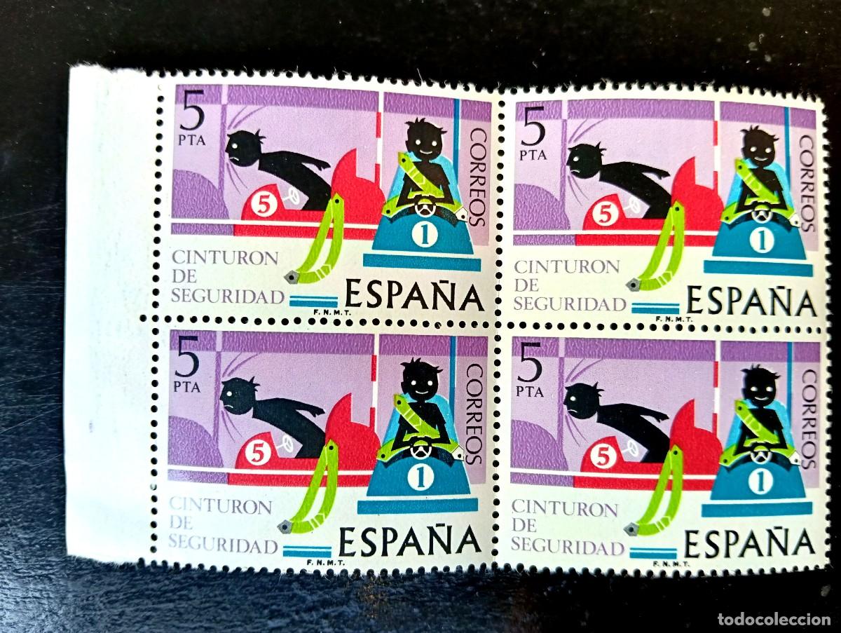 Briefmarken: Espa&ntilde;a 1976 - Edifil 2314 - Seguridad Vial. Cintur&oacute;n de seguridad - Bloque de 4