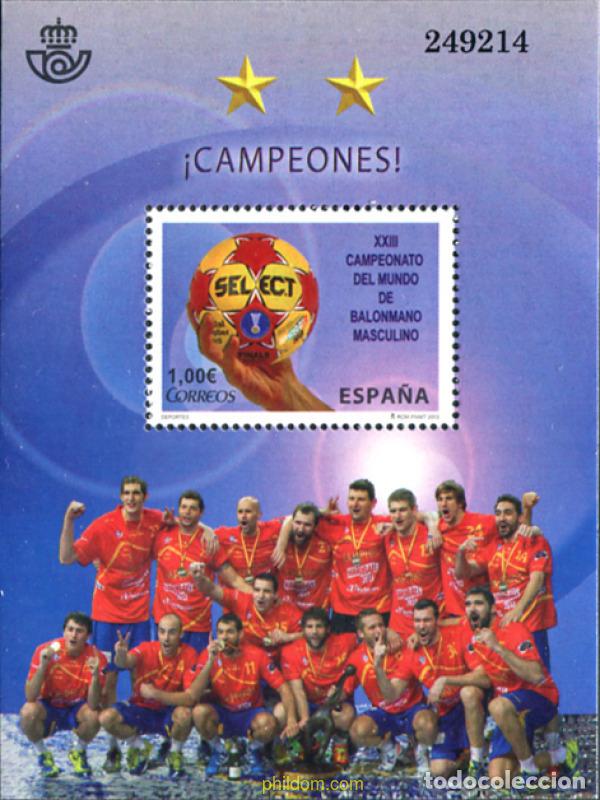 Sellos: 306958 MNH ESPA&Ntilde;A 2013 XXIII CAMPEONATO DEL MUNDO DE BALONMANO MASCULINO