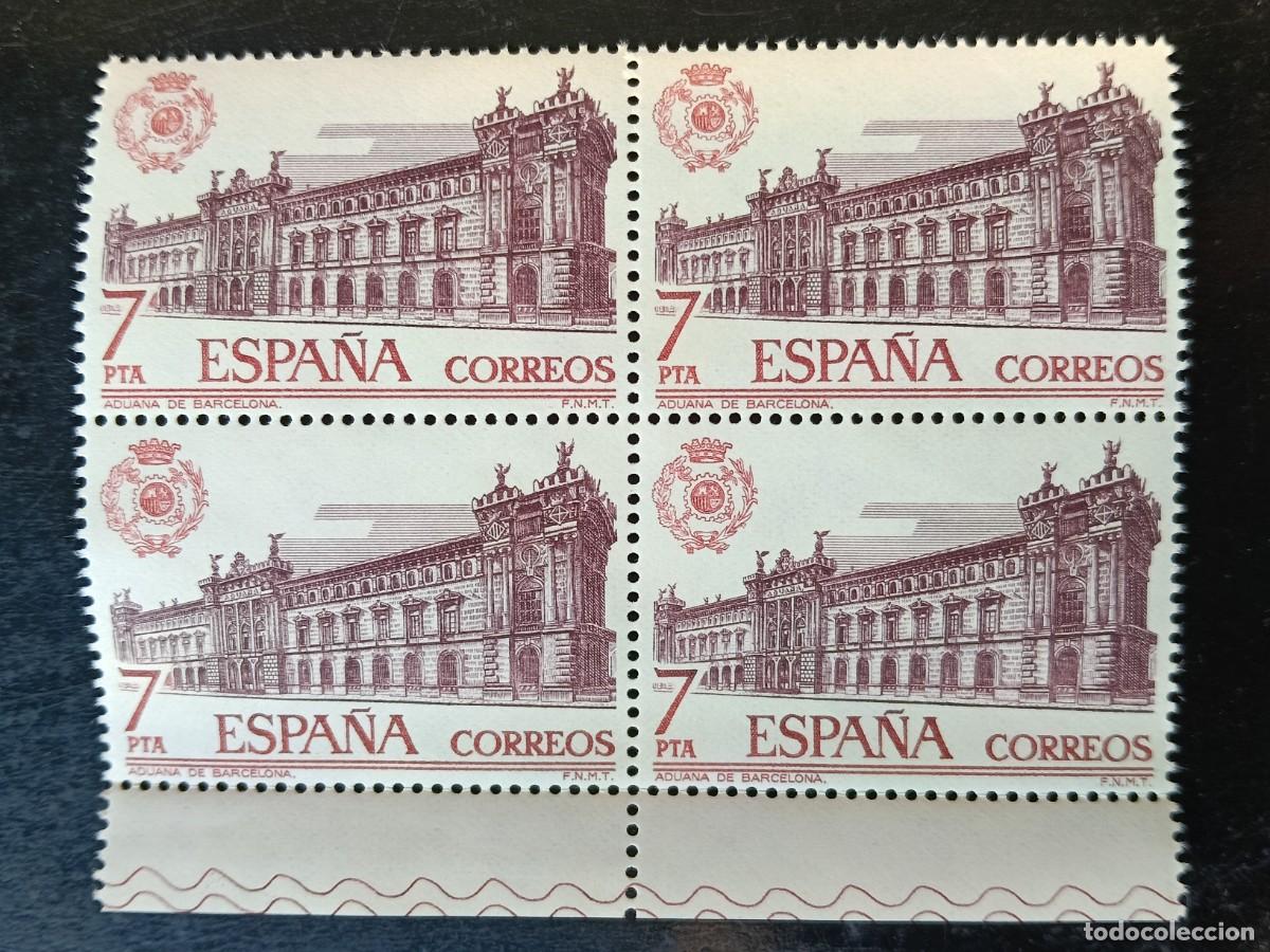 Sellos: ESPA&Ntilde;A 1976 - ADUANA DE BARCELONA. EDIFIL N&ordm; 2328 - bloque de 4