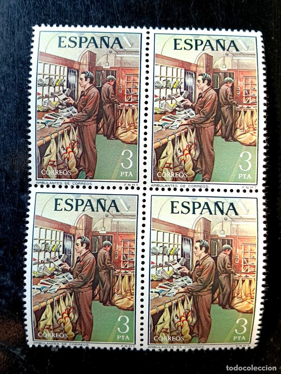 Sellos: Espa&ntilde;a 1976 - Edifil 2330 - Servicios de Correos. Ambulantes de Correos. Nuevos. Bloque de 4