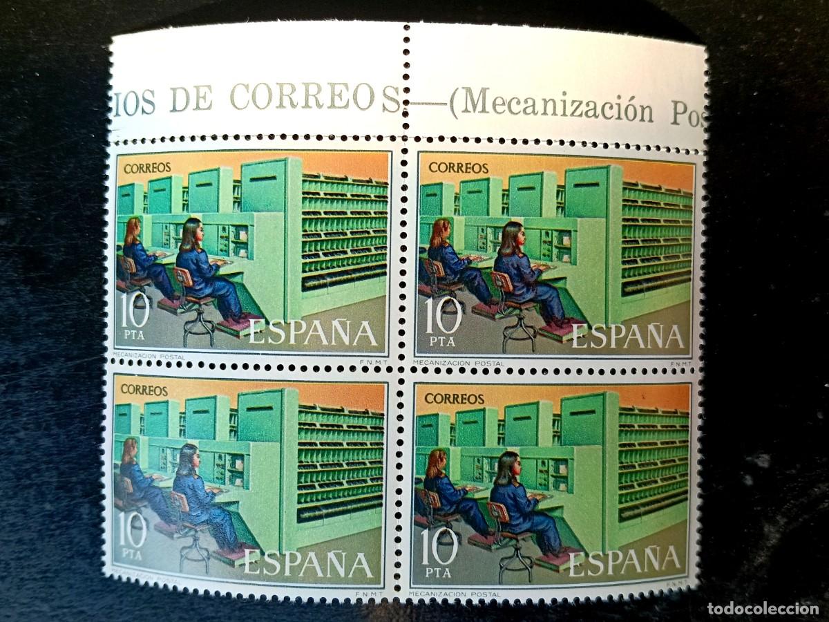 Sellos: Espa&ntilde;a 1976 - Edifil 2332 - Servicios de Correos. Mecanizaci&oacute;n postal. Nuevos. Bloque de 4