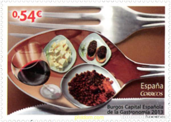 Sellos: 312042 MNH ESPA&Ntilde;A 2014 BURGOS CAPITAL ESPA&Ntilde;OLA DE LA GASTRONOMIA 2013